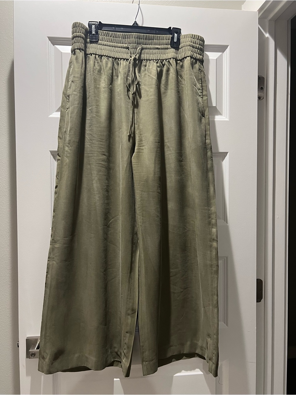 Open Edit Wonen’s Olive Wide-Leg Drawstring Pants